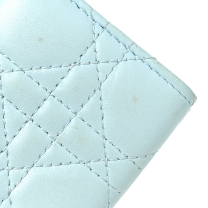 Christian Dior Lambskin Cannage Miss Dior Glycine Wallet Blue Green 8 of 11