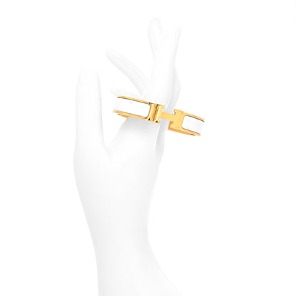Hermes Enamel Narrow Clic Clac H Bracelet PM White 2 of 6