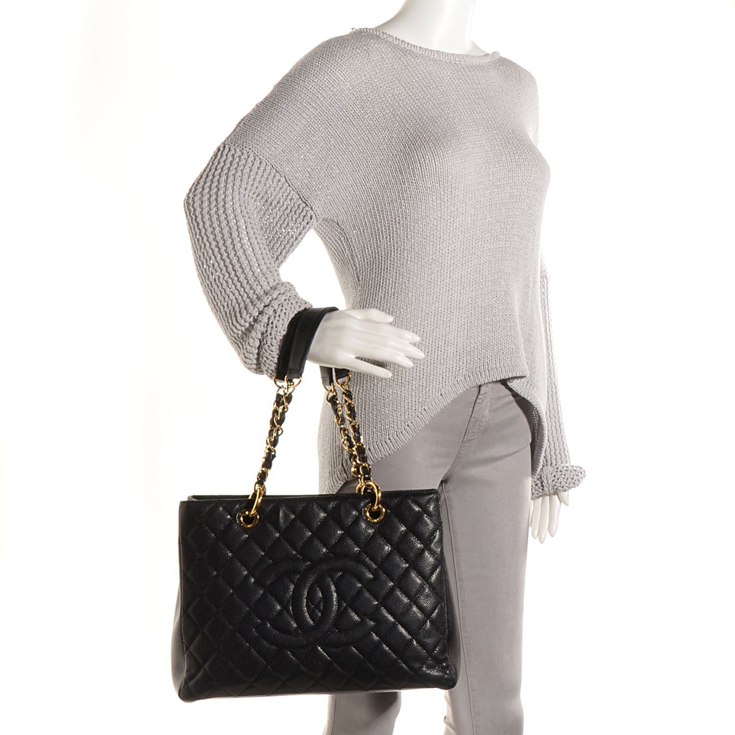 Chanel Caviar Quilted Grand Shopping Tote GST Black 2 of 8