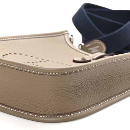 Hermes Taurillon Clemence Amazone Evelyne TPM Etoupe Bleu Indigo 9 of 10