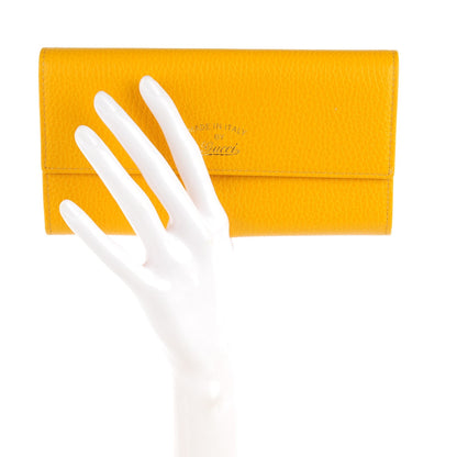 Gucci Dollar Calfskin Swing Continental Wallet Yellow 2 of 7