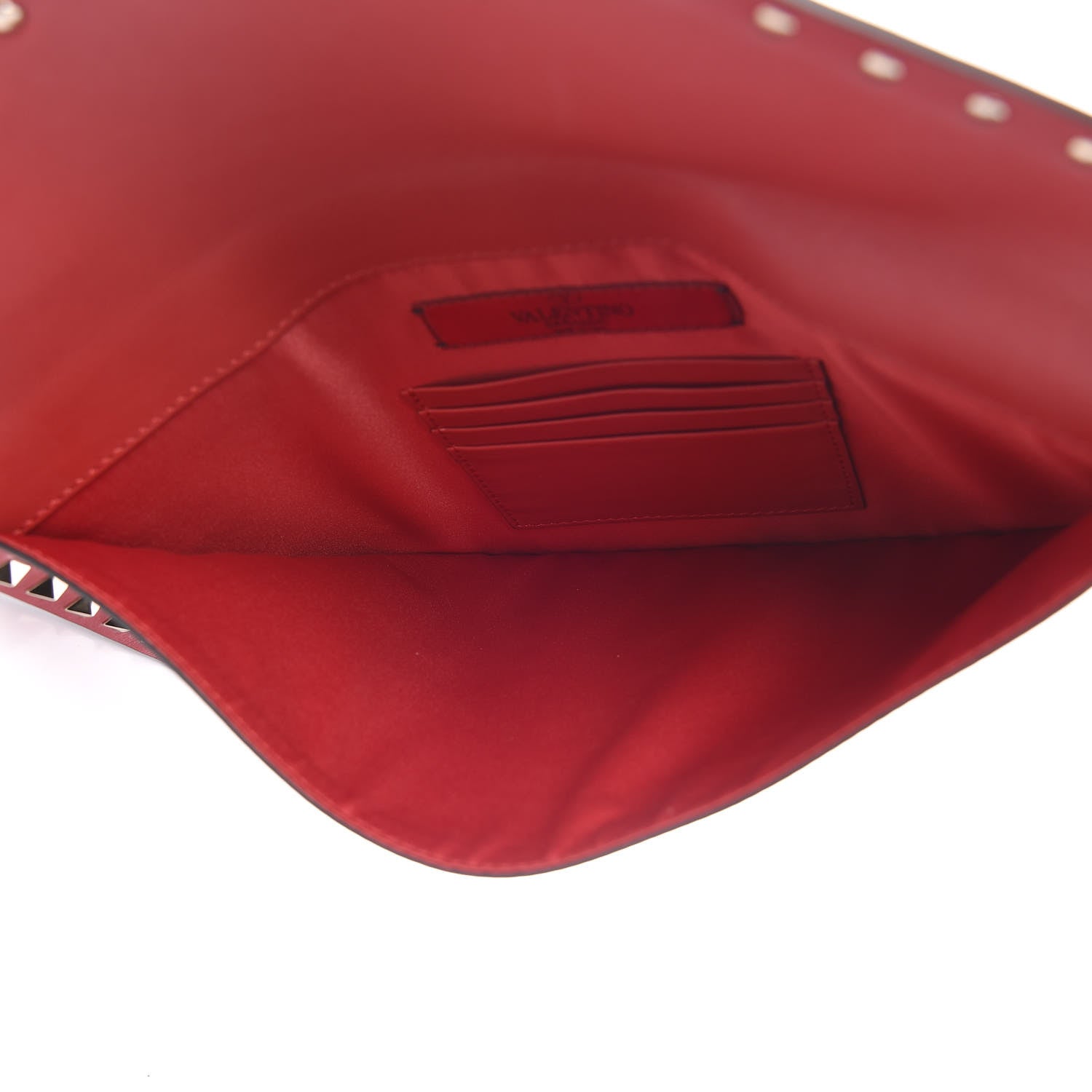 Valentino Garavani Vitello Large Rockstud Envelope Clutch Rosso Valentino 5 of 10