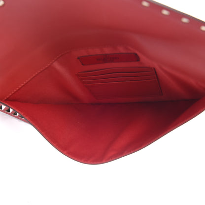 Valentino Garavani Vitello Large Rockstud Envelope Clutch Rosso Valentino 5 of 10