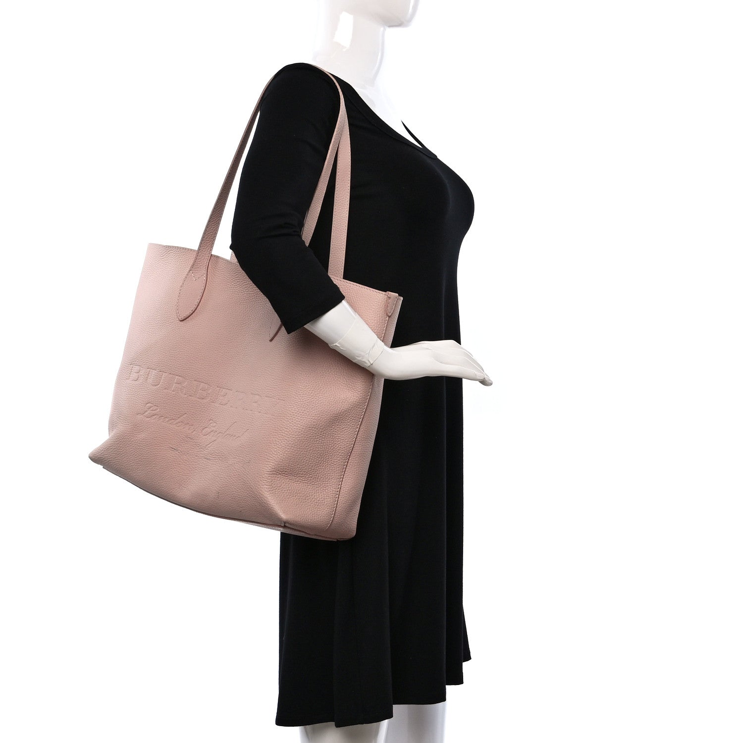 Burberry Grainy Calfskin Remington Tote Pale Ash Rose 2 of 8