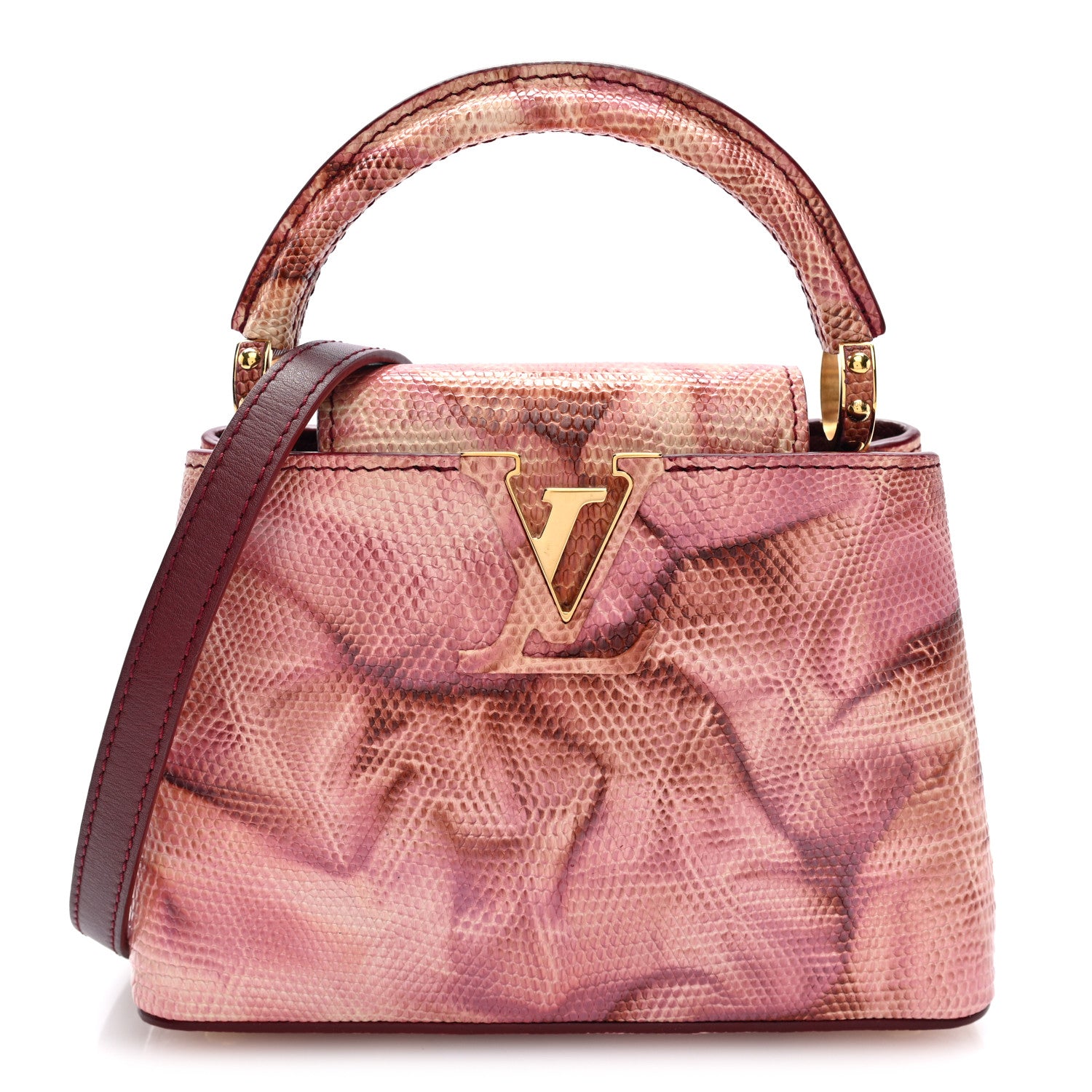 Louis Vuitton Lizard Mini Capucines Pink Multicolor 1 of 9