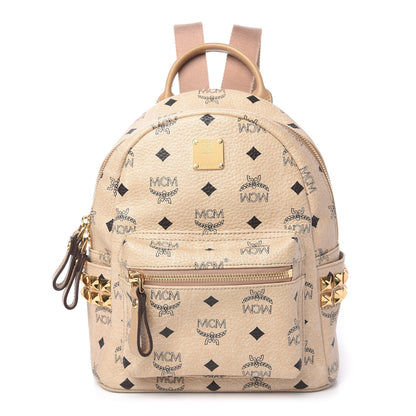 MCM Visetos Side Stud Mini Stark Backpack Beige 1 of 9