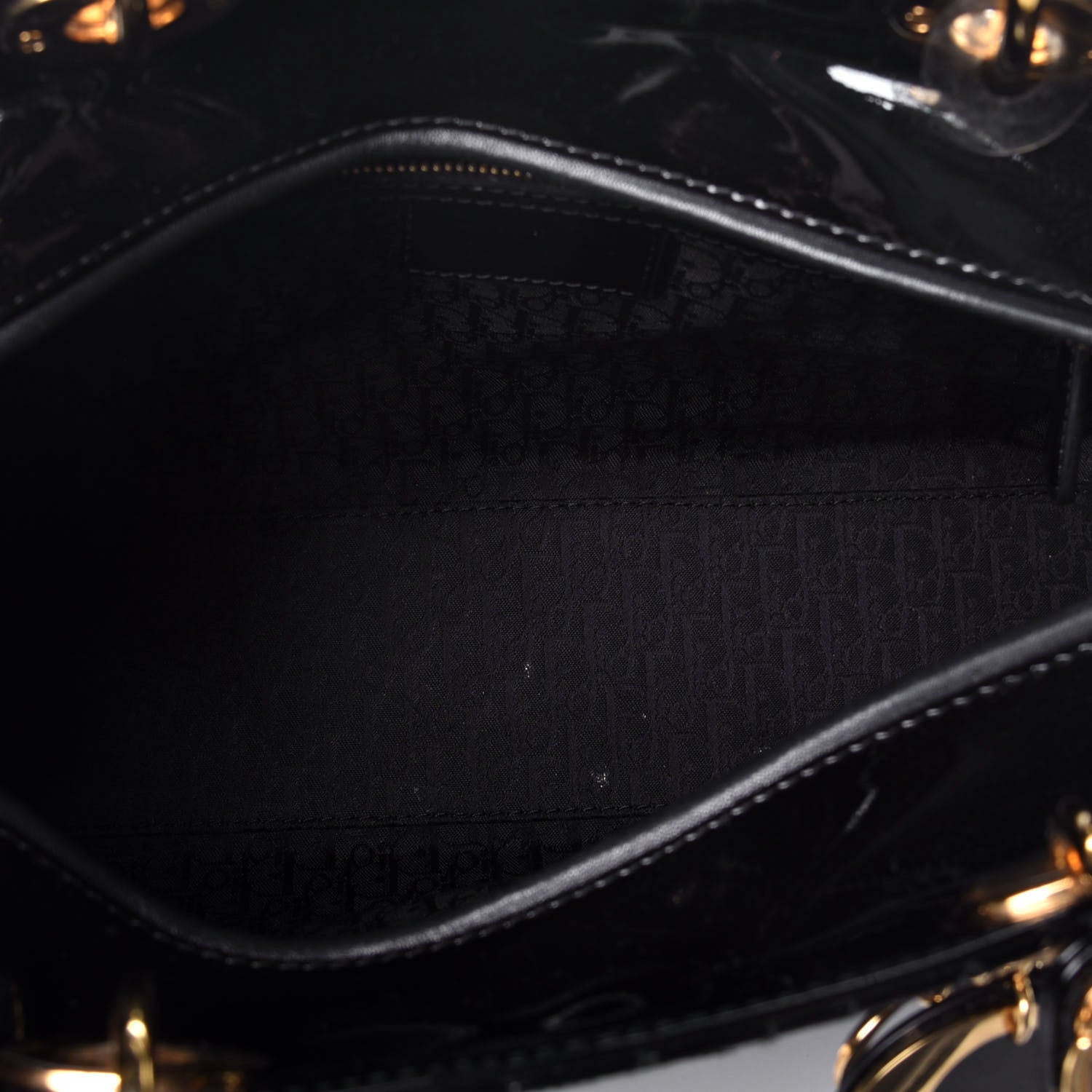 Christian Dior Patent Cannage Large Lady Dior Black 6 of 12