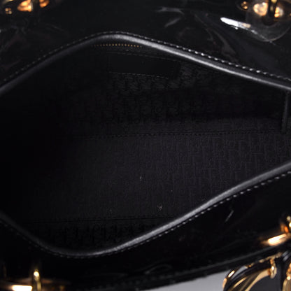 Christian Dior Patent Cannage Large Lady Dior Black 6 of 12