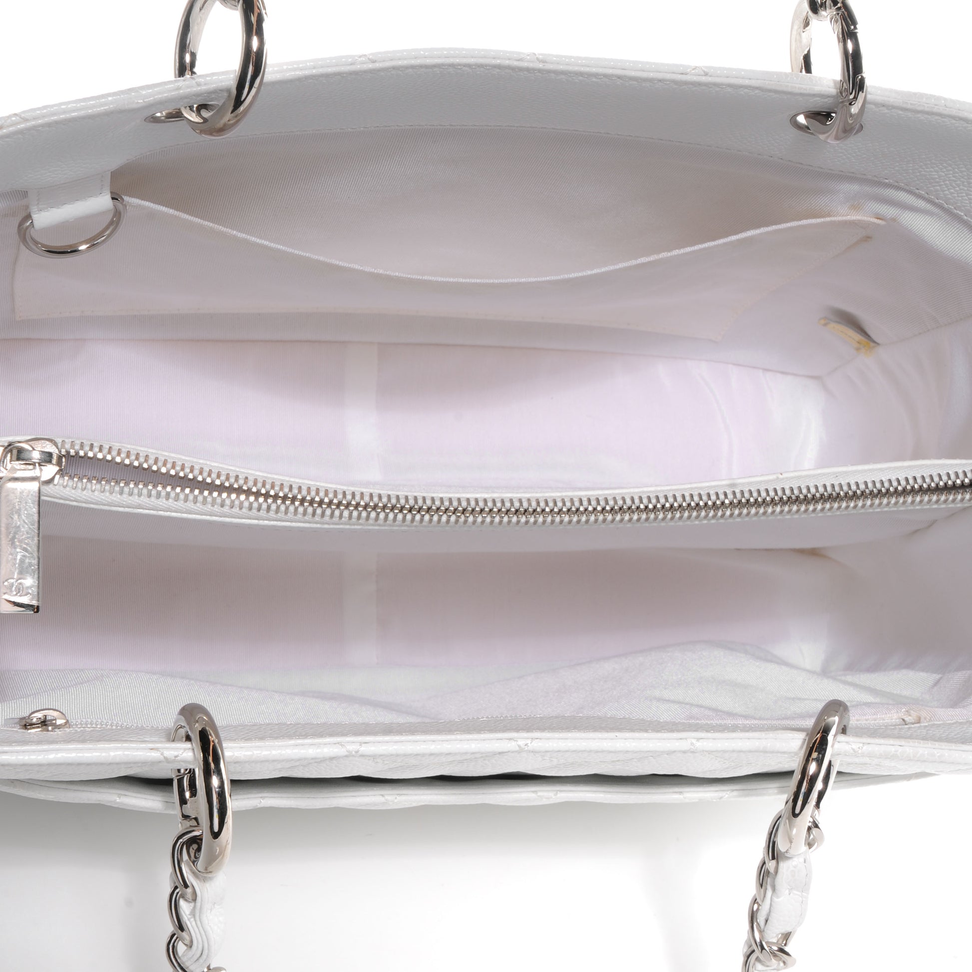 Chanel Caviar Quilted Grand Shopping Tote GST White 4 of 8