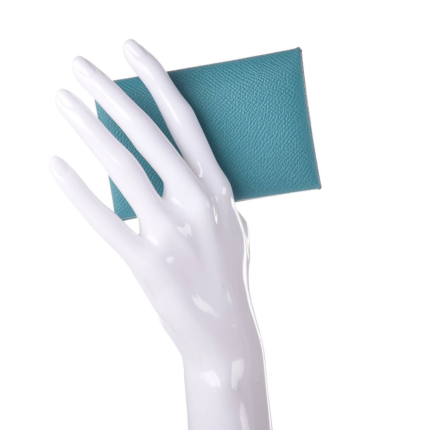 Hermes Epsom Calvi Card Case Bleu Paon 2 of 18
