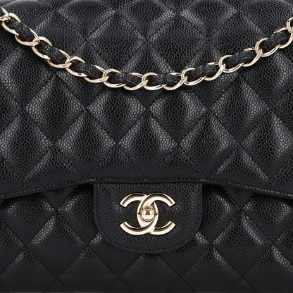 Chanel Caviar Quilted Jumbo Double Flap Black 11 of 14