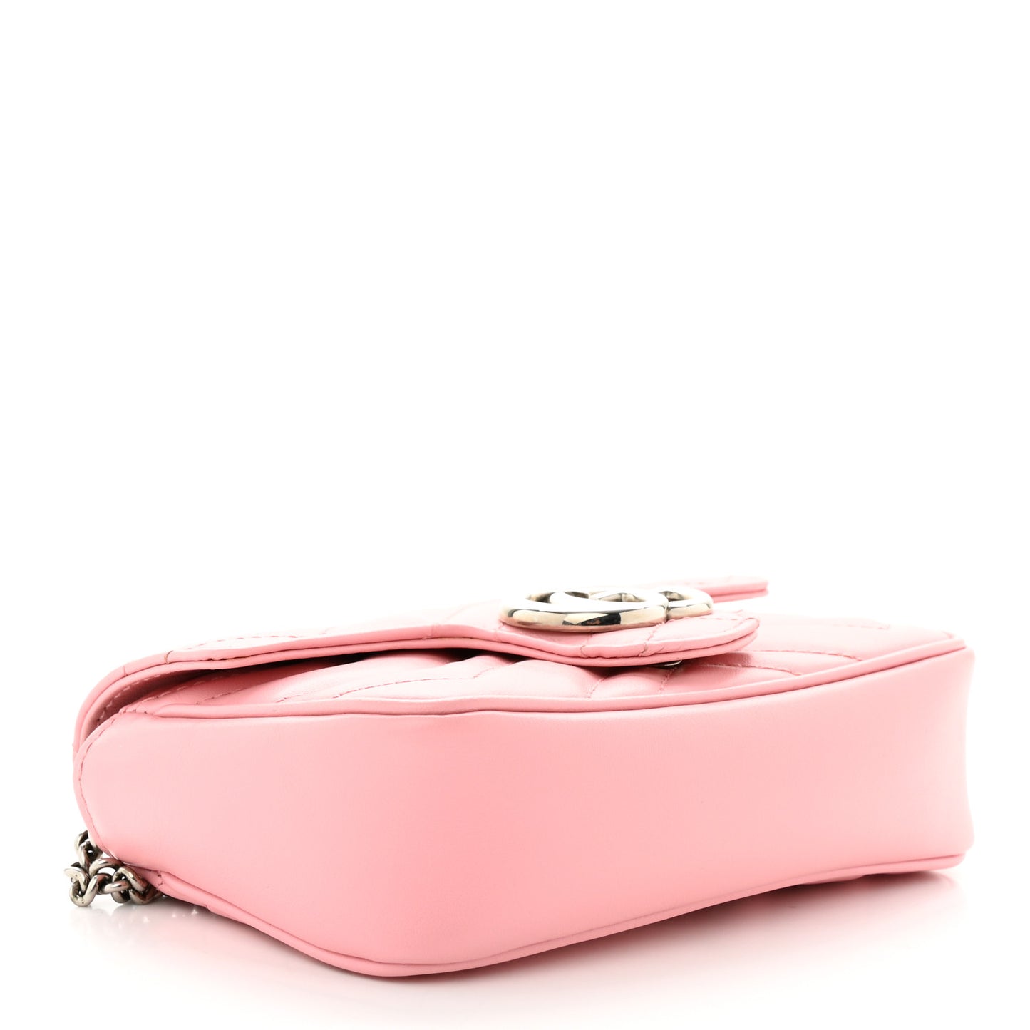 Calfskin Matelasse Super Mini GG Marmont Shoulder Bag Wild Rose