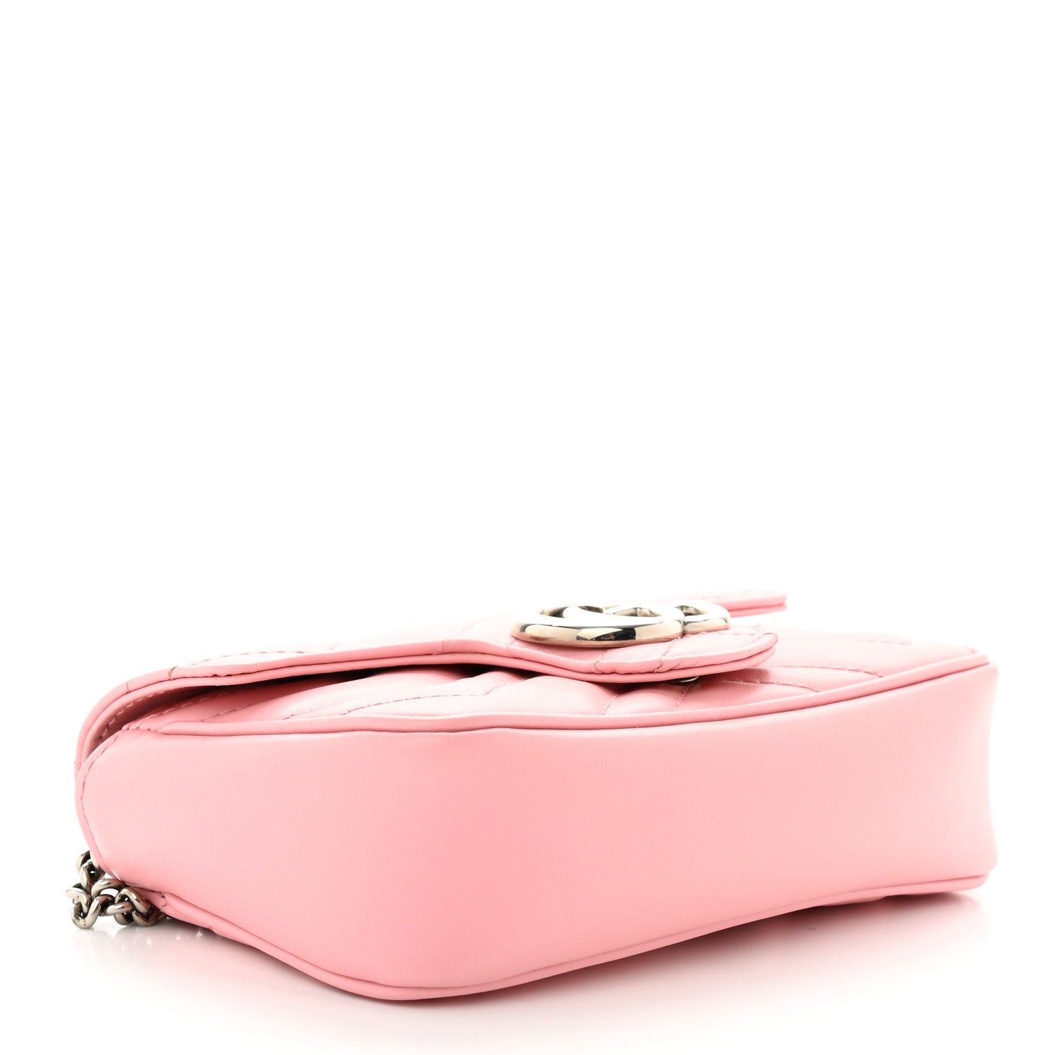 Gucci Calfskin Matelasse Super Mini GG Marmont Shoulder Bag Wild Rose 4 of 11
