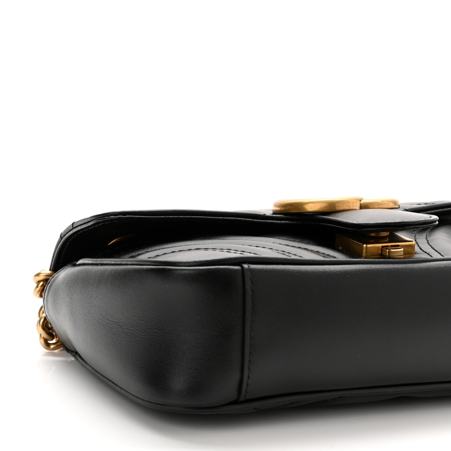 Calfskin Matelasse Mini GG Marmont Shoulder Bag Black