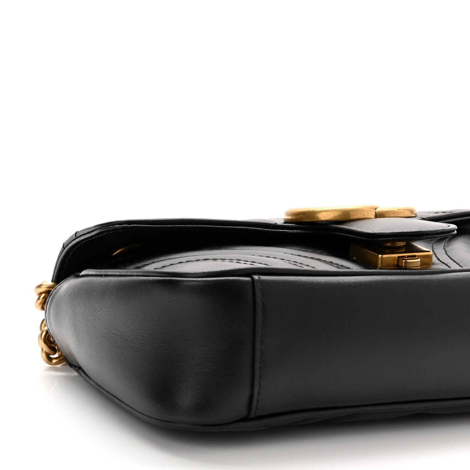 Gucci Calfskin Matelasse Mini GG Marmont Shoulder Bag Black 9 of 10