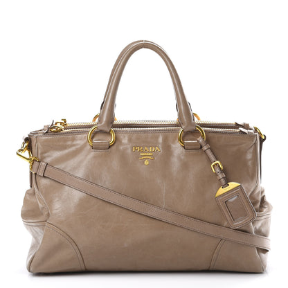 Prada Vitello Shine Shopping Satchel Argilla 1 of 23