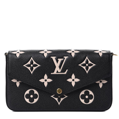 Louis Vuitton Empreinte Monogram Giant Felicie Pochette Black Beige 1 of 7