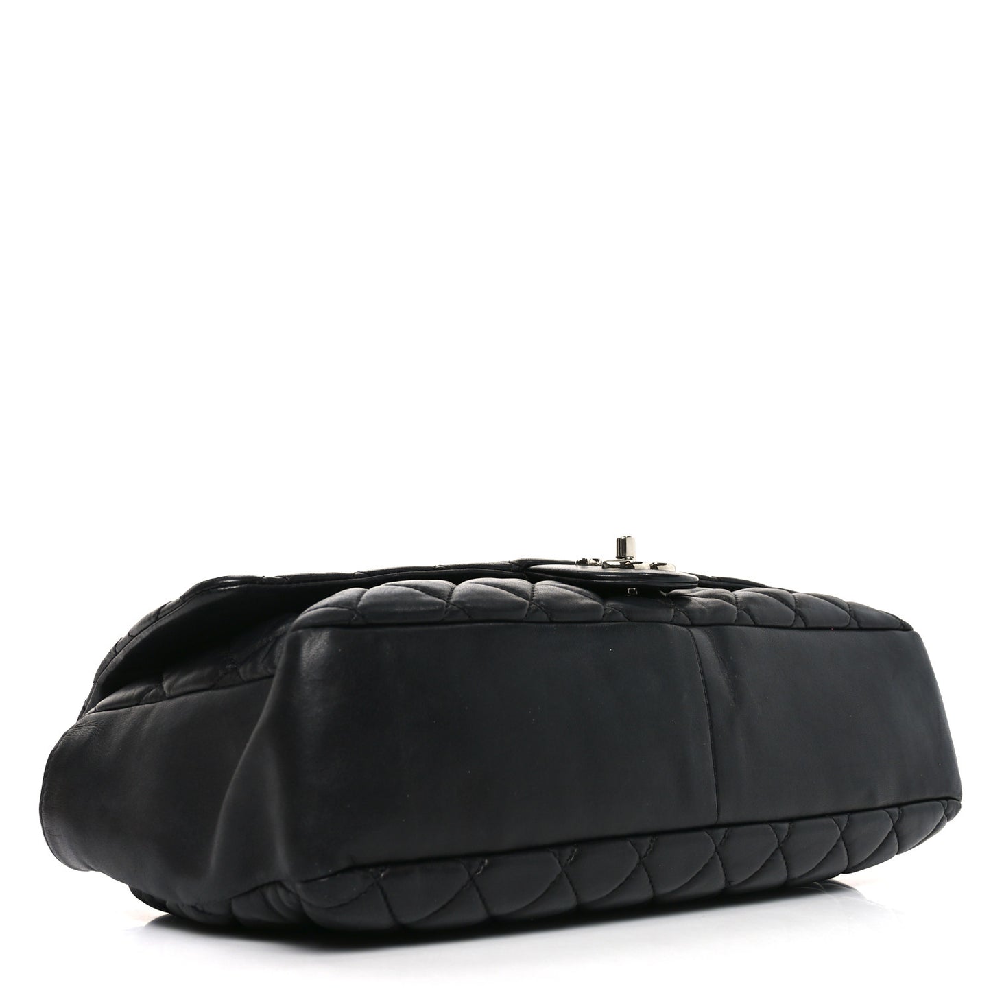 Lambskin Quilted Jumbo Coco Rain Flap Black