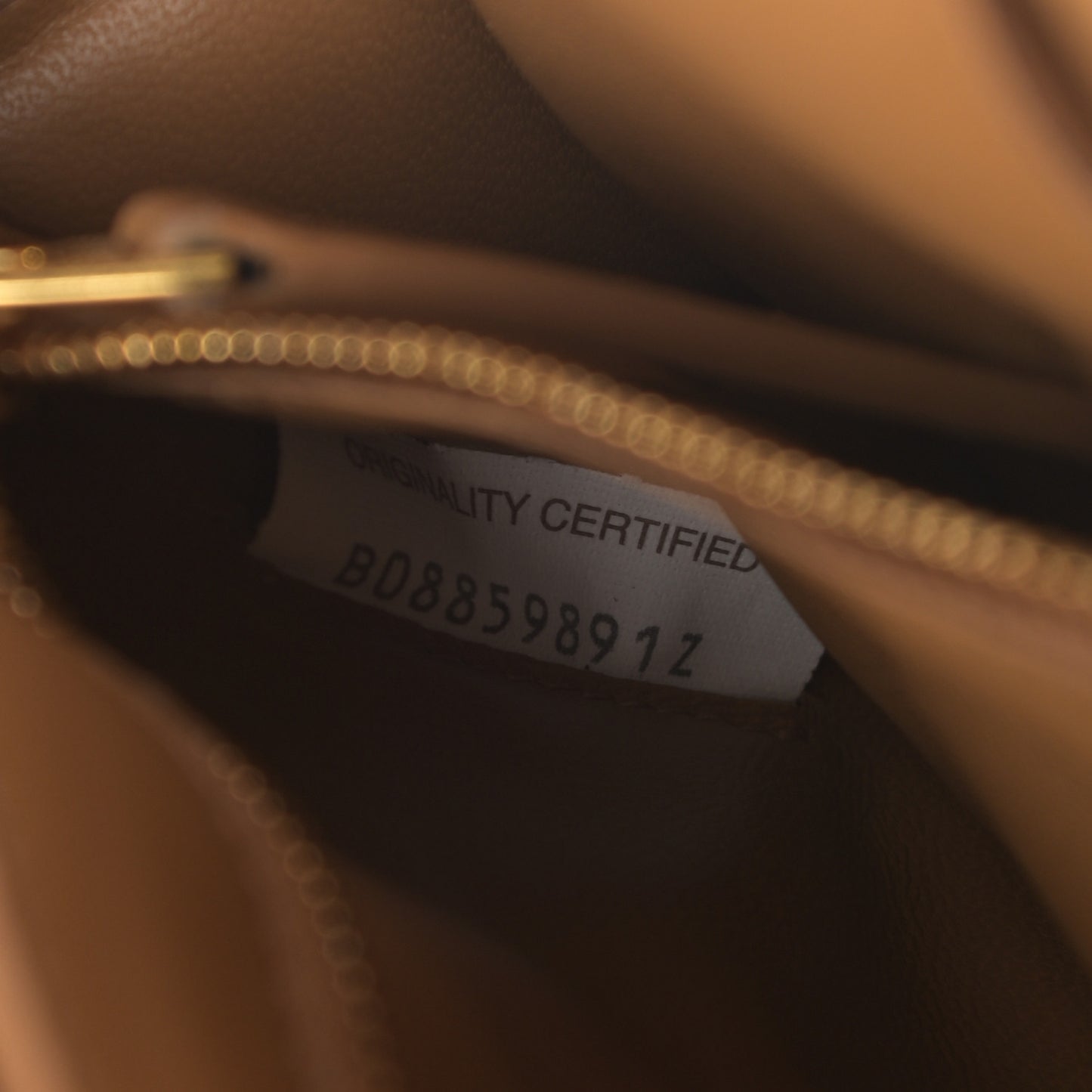 Nappa Maxi Intreccio Padded Cassette Crossbody Bag Caramel