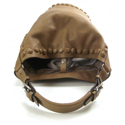 FASHIONPHILE MARNILeatherStudTrimmedShoulderBagLightChocolate 6 of 9