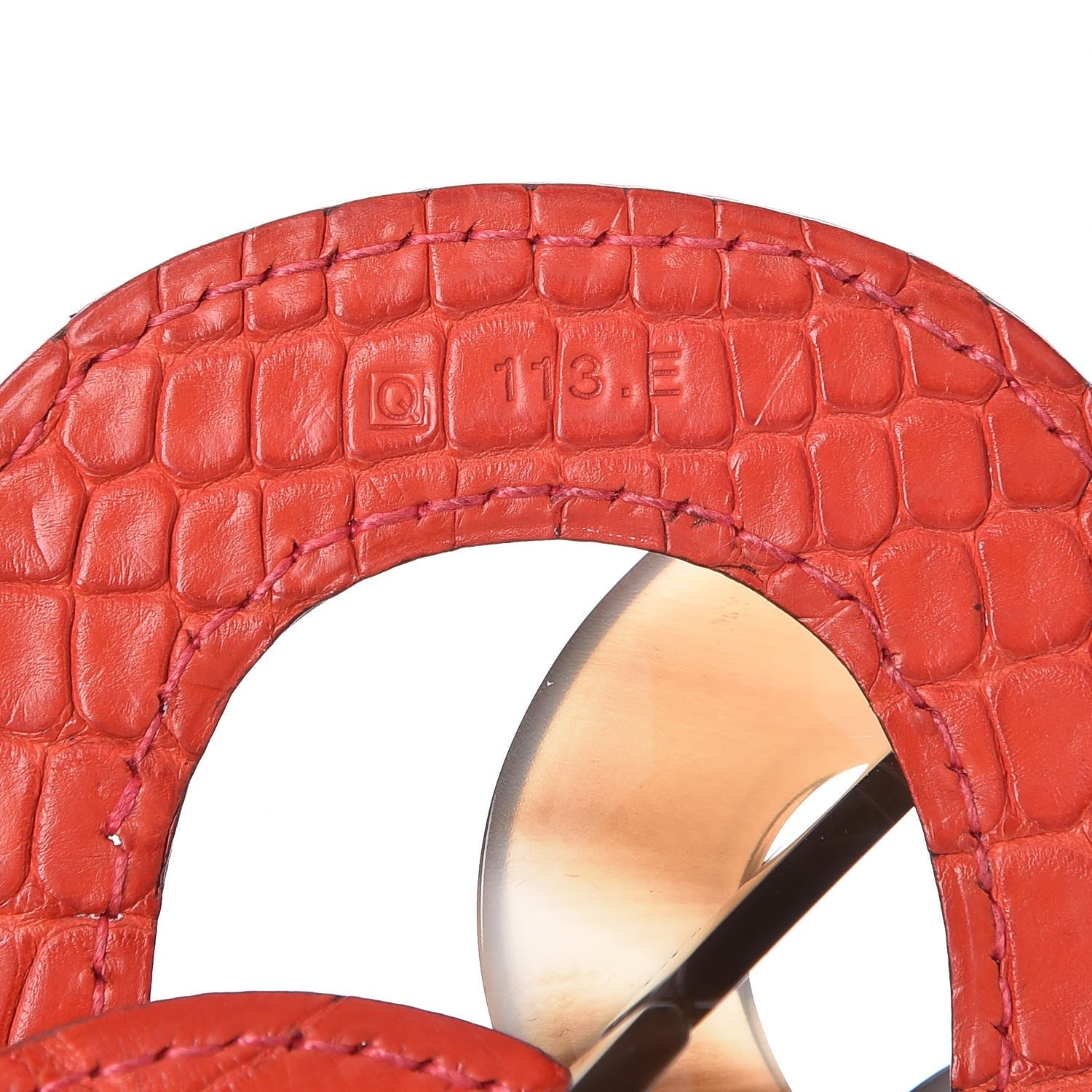 Hermes Buffalo Horn Alligator Isidore Necklace Rouge H 5 of 7