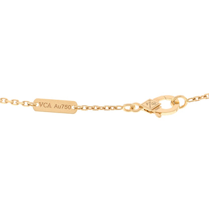 Van Cleef & Arpels 18K Yellow Gold Tiger Eye Vintage Alhambra Pendant Necklace 4 of 5