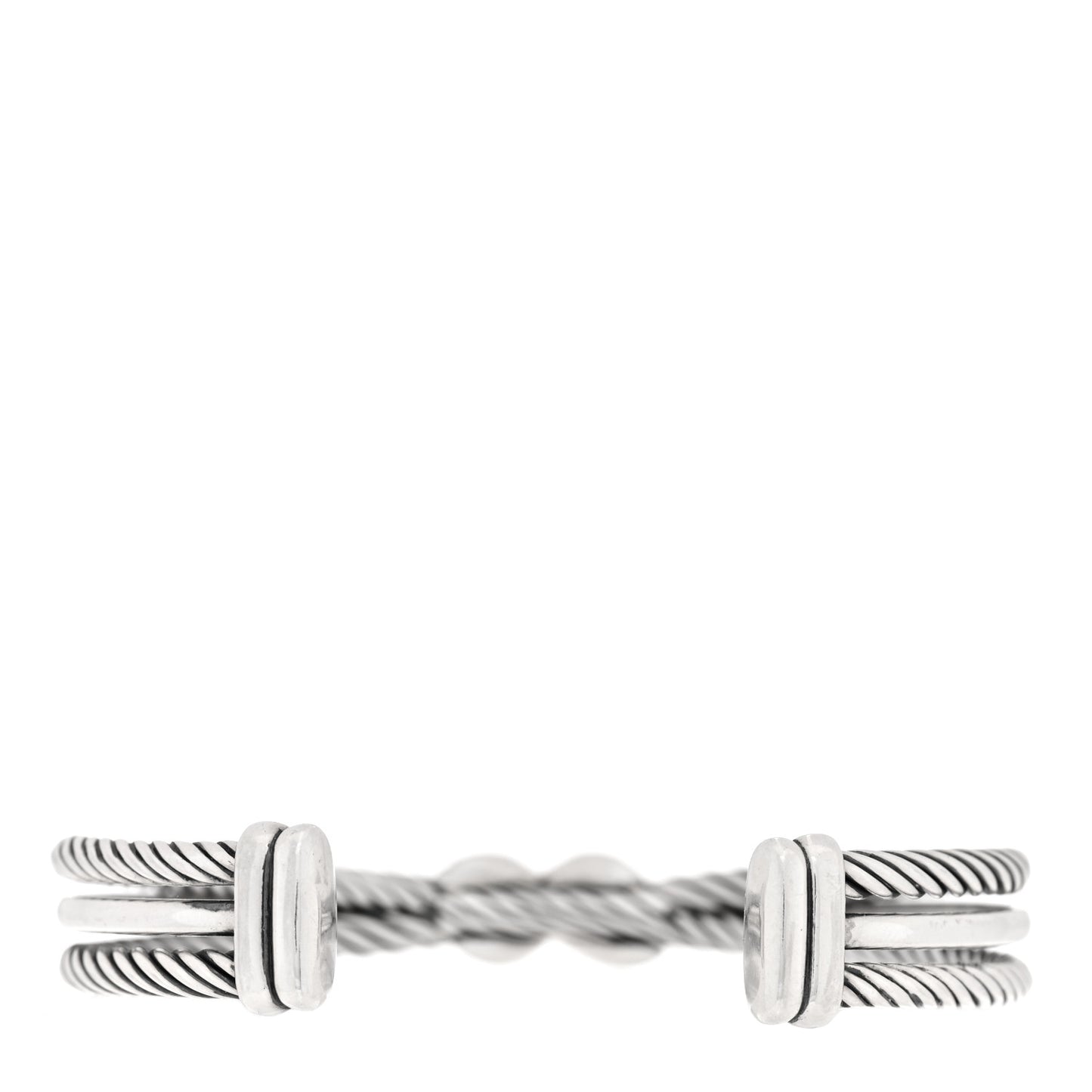 Sterling Silver Diamond 7mm Crossover X Bracelet