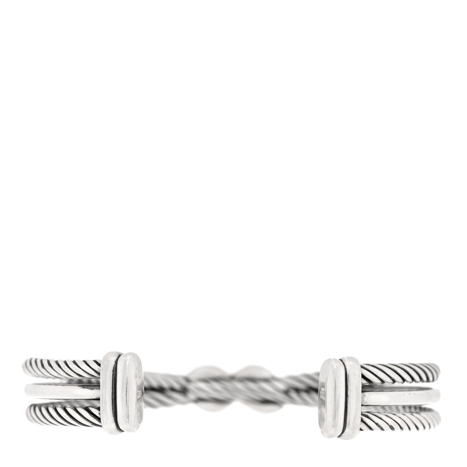 David Yurman Sterling Silver Diamond 7mm Crossover X Bracelet 2 of 3