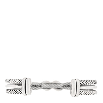David Yurman Sterling Silver Diamond 7mm Crossover X Bracelet 2 of 3