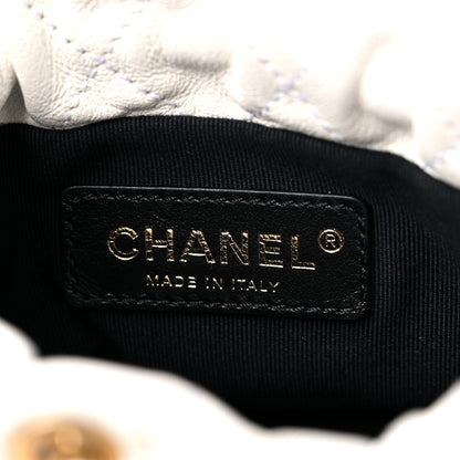 Chanel Calfskin Quilted Pearl Mini About Pearls Drawstring Bucket Bag White 6 of 9
