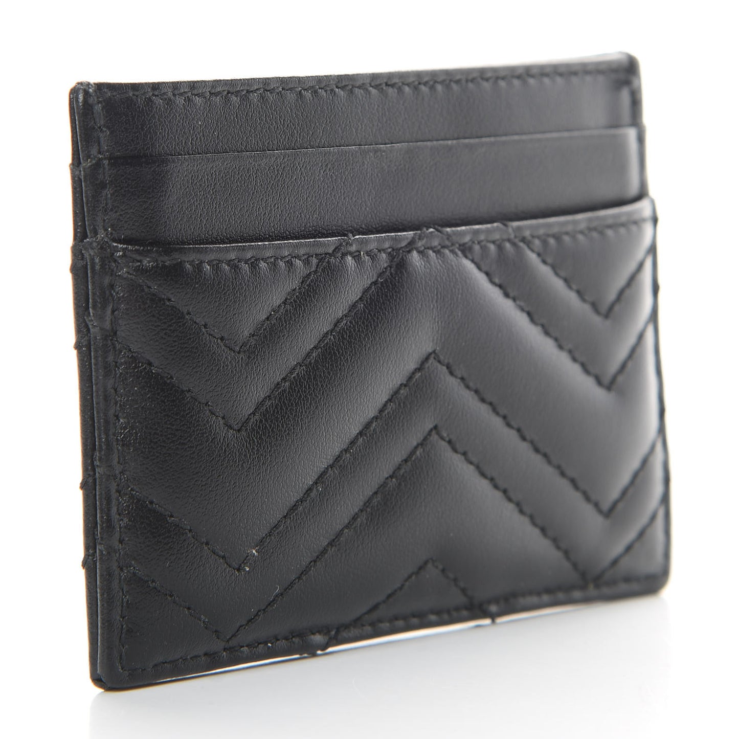 Calfskin Matelasse GG Marmont Card Holder Black