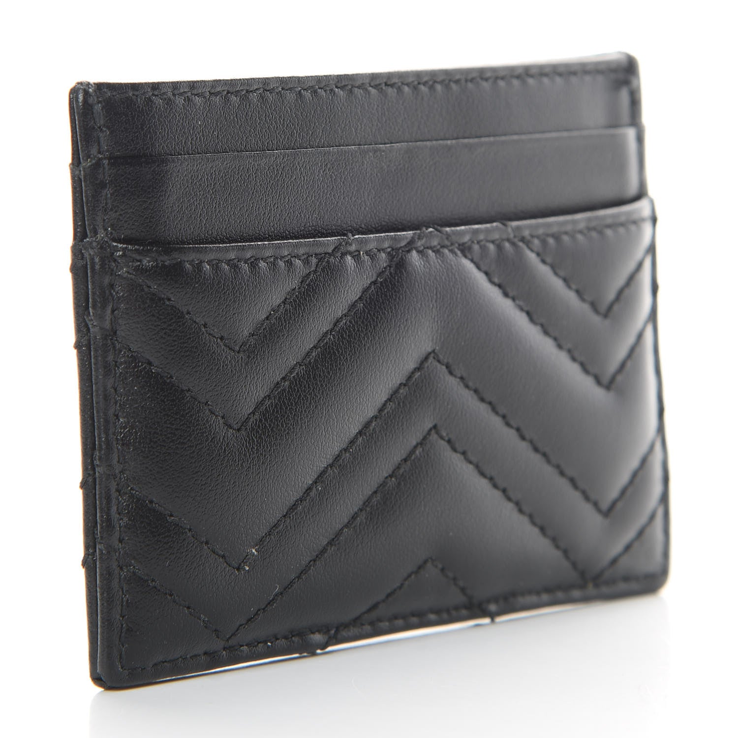 Gucci Calfskin Matelasse GG Marmont Card Holder Black 3 of 7