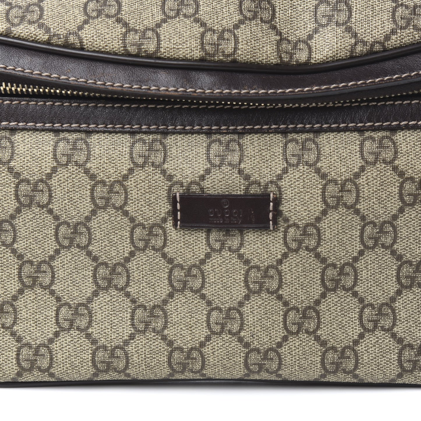 GG Supreme Monogram Belt Bag Dark Brown