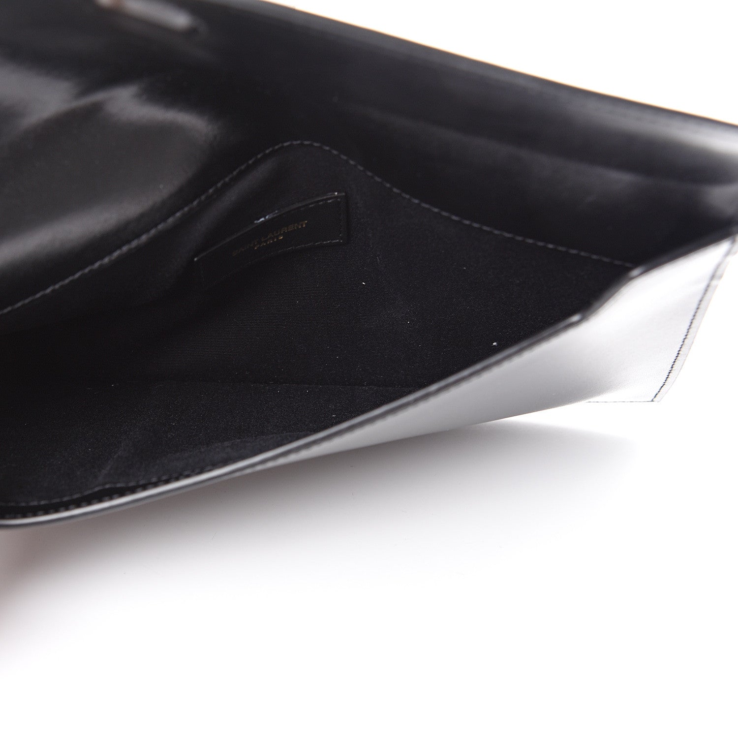 Saint Laurent Smooth Shiny Calfskin Monogram Uptown Pouch Black 4 of 8