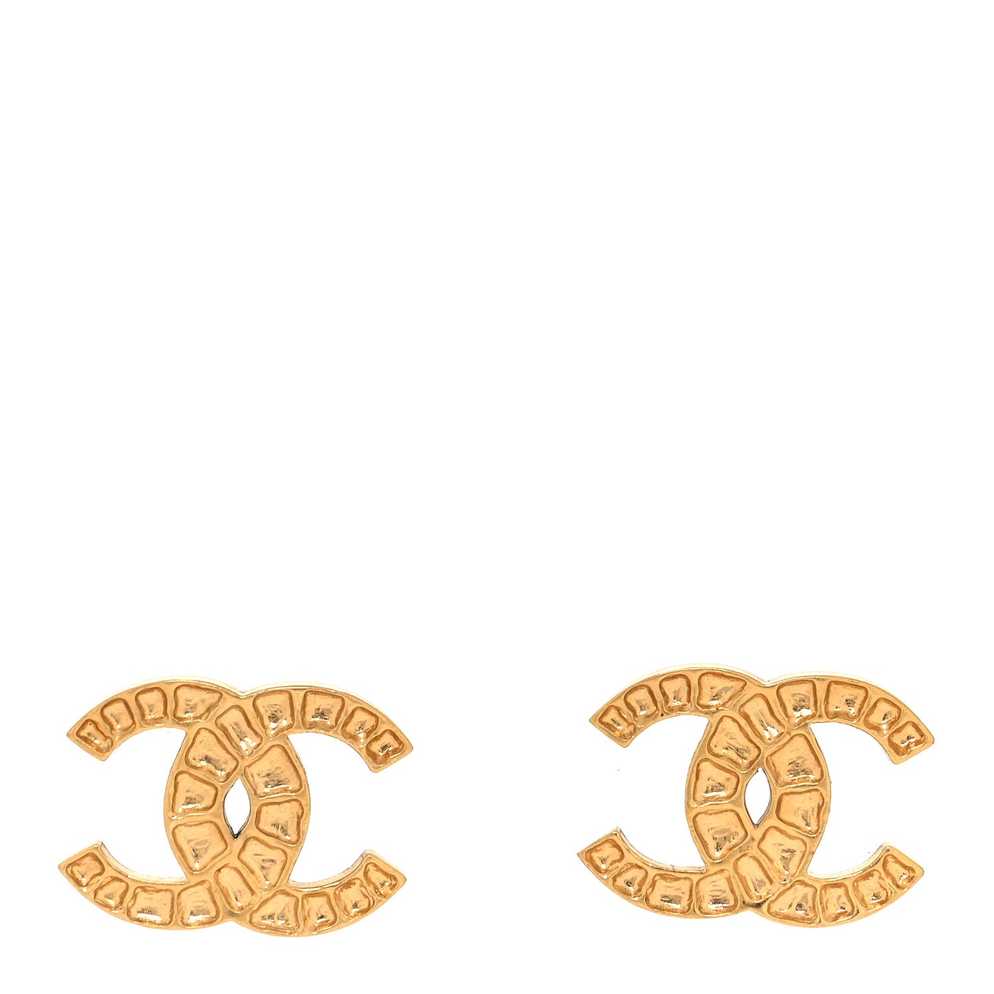 Textured CC Earrings Gold