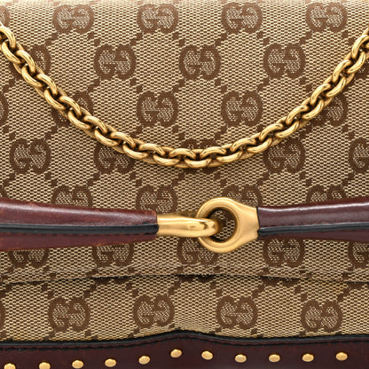 Gucci Monogram Studded Horsebit Clutch Bordeaux 8 of 17