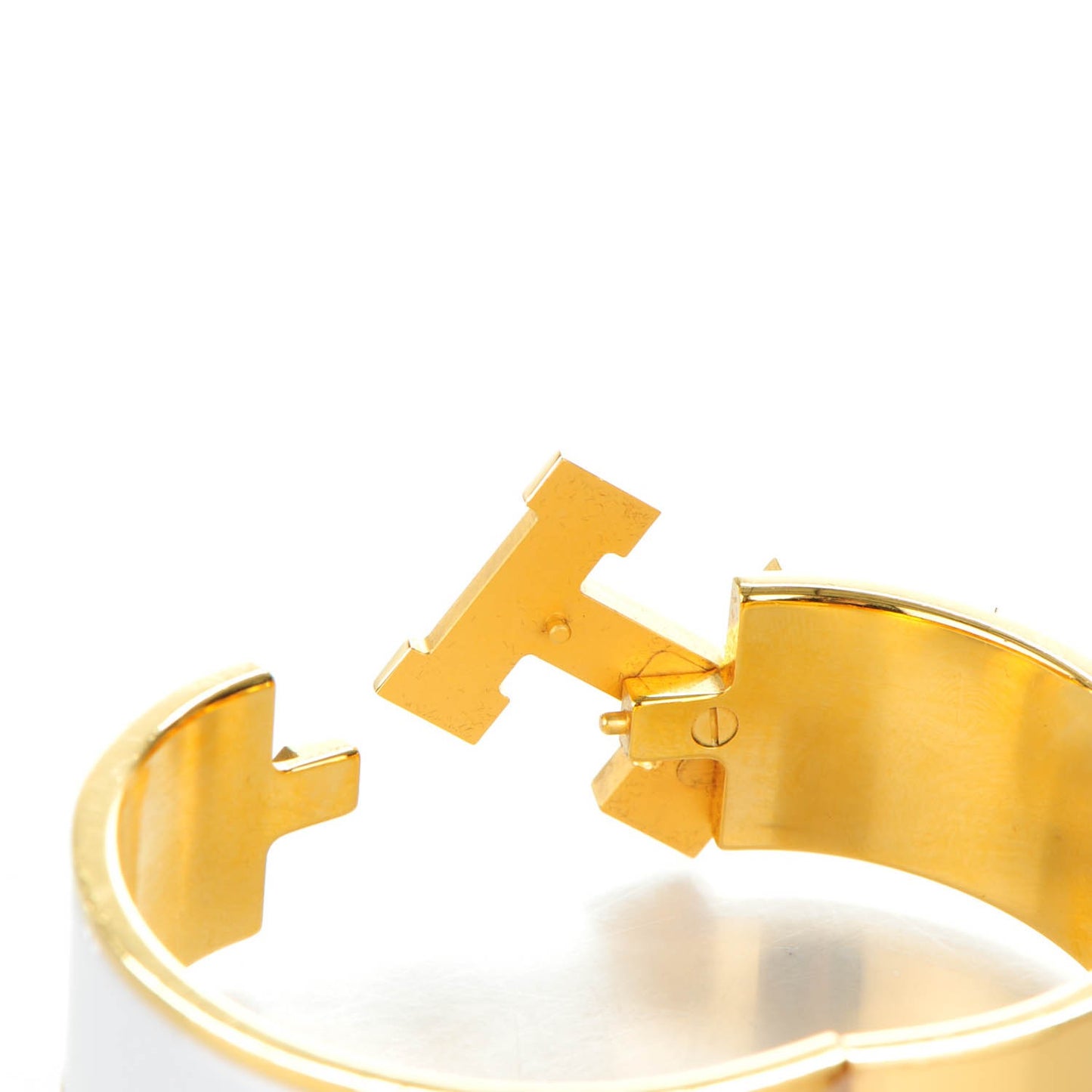 Enamel Wide Clic Clac H Bracelet PM White