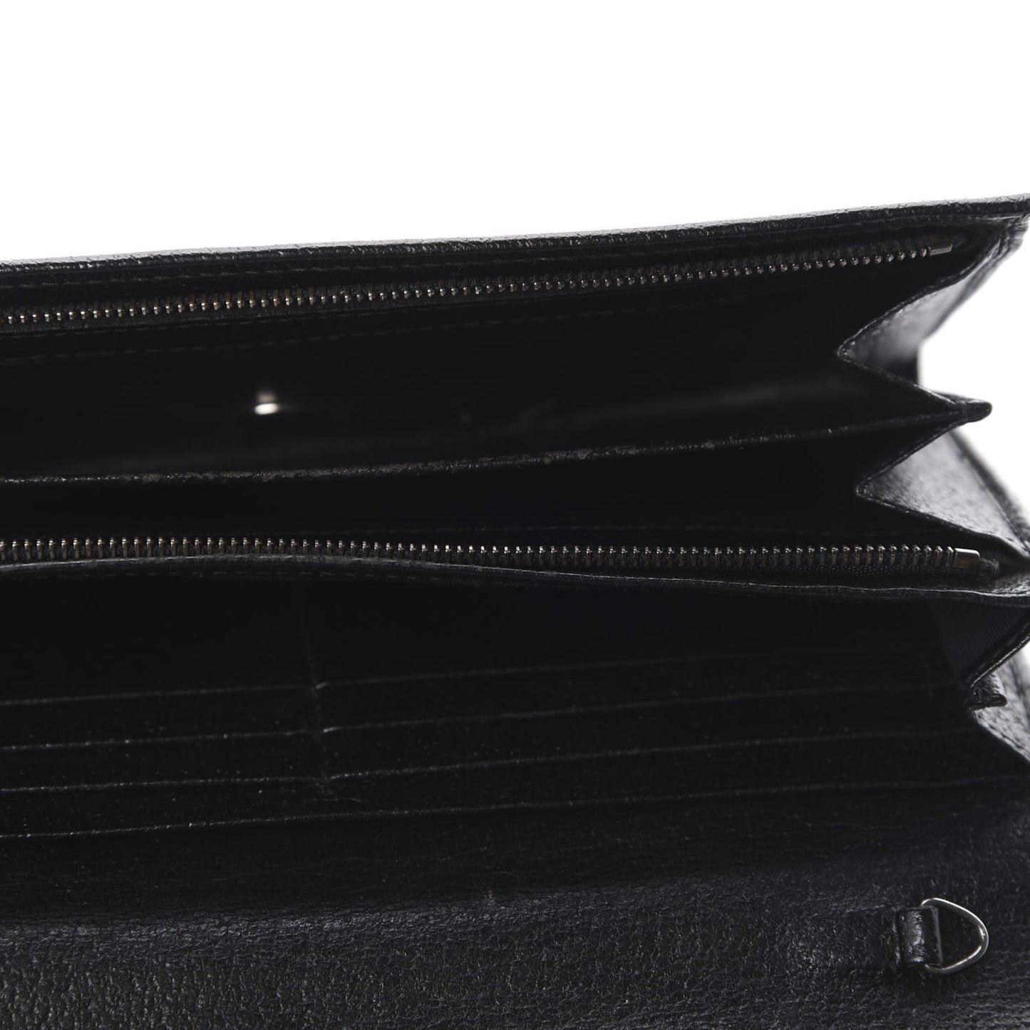 Monogram Metal Bar Chain Wallet Black