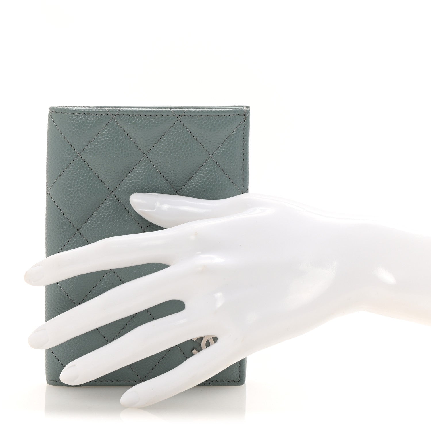 Chanel Caviar Quilted Passport Holder Blue 2 of 8