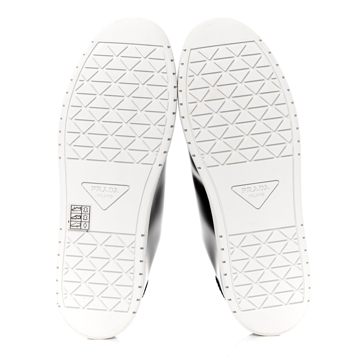 Prada Spazzolato Rois Triangle Womens Downtown Low Top 30mm Sneakers 40 Black White 5 of 9