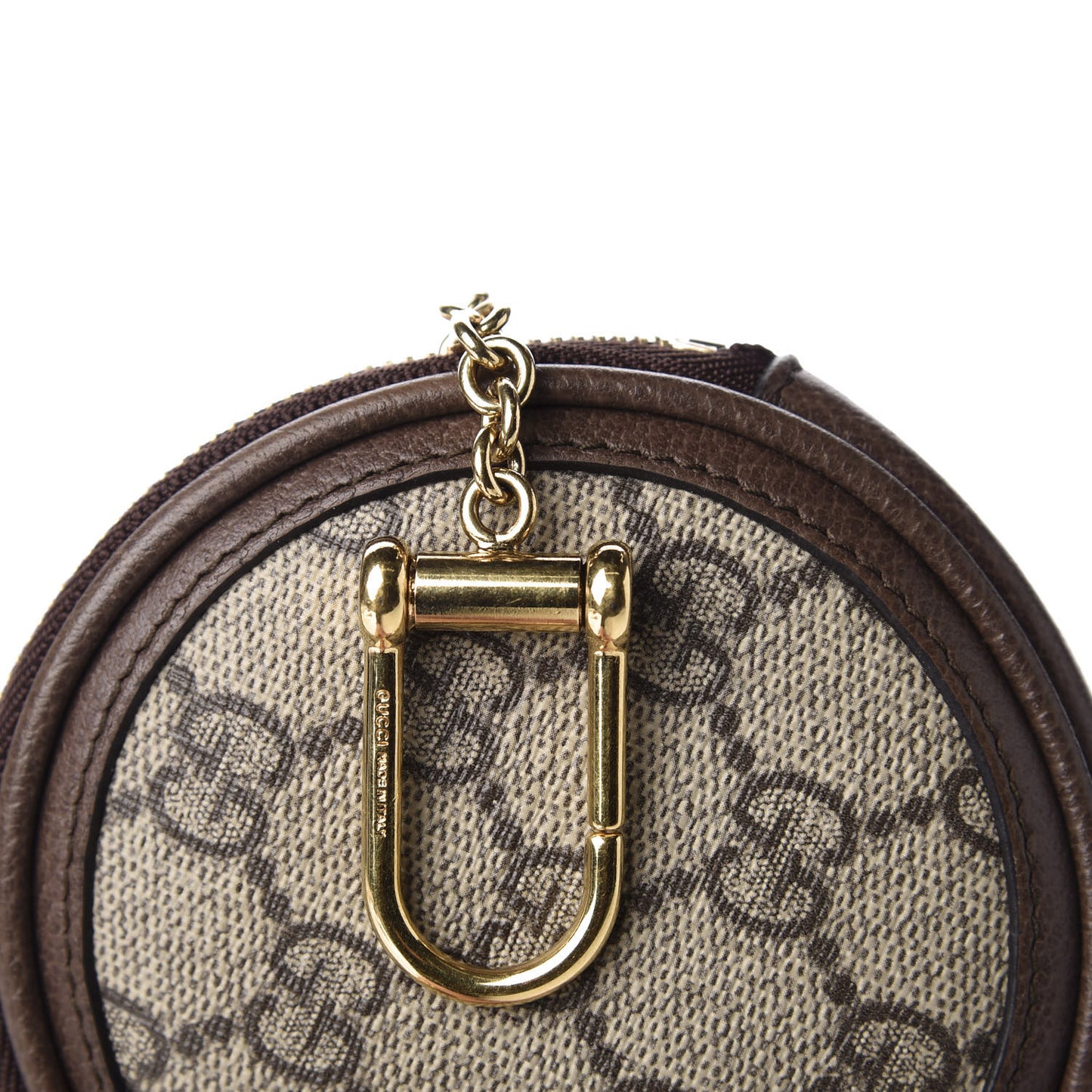 GG Supreme Monogram Web Ophidia Round Coin Purse Beige New Acero