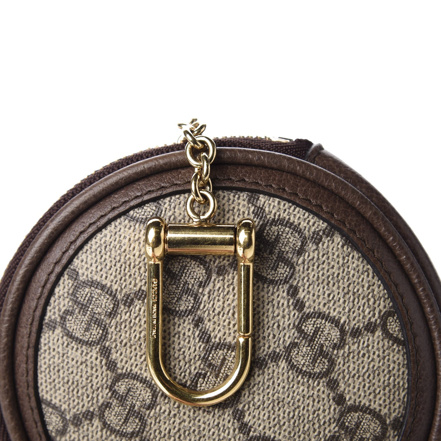 Gucci GG Supreme Monogram Web Ophidia Round Coin Purse Beige New Acero 9 of 9