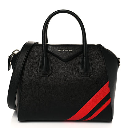 Givenchy Sugar Goatskin Striped Small Antigona Black Red 1 of 7