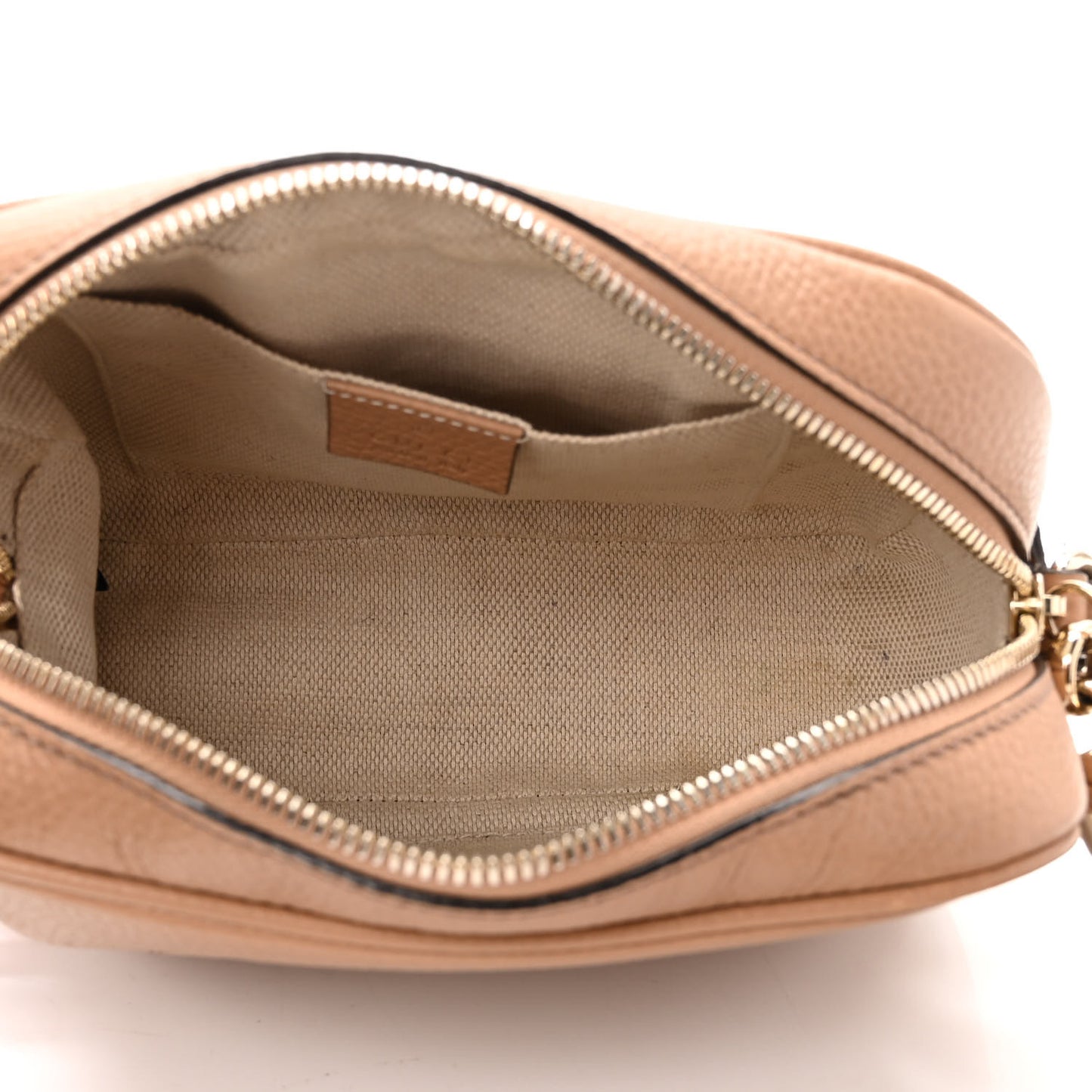 Pebbled Calfskin Small Soho Disco Bag Camelia