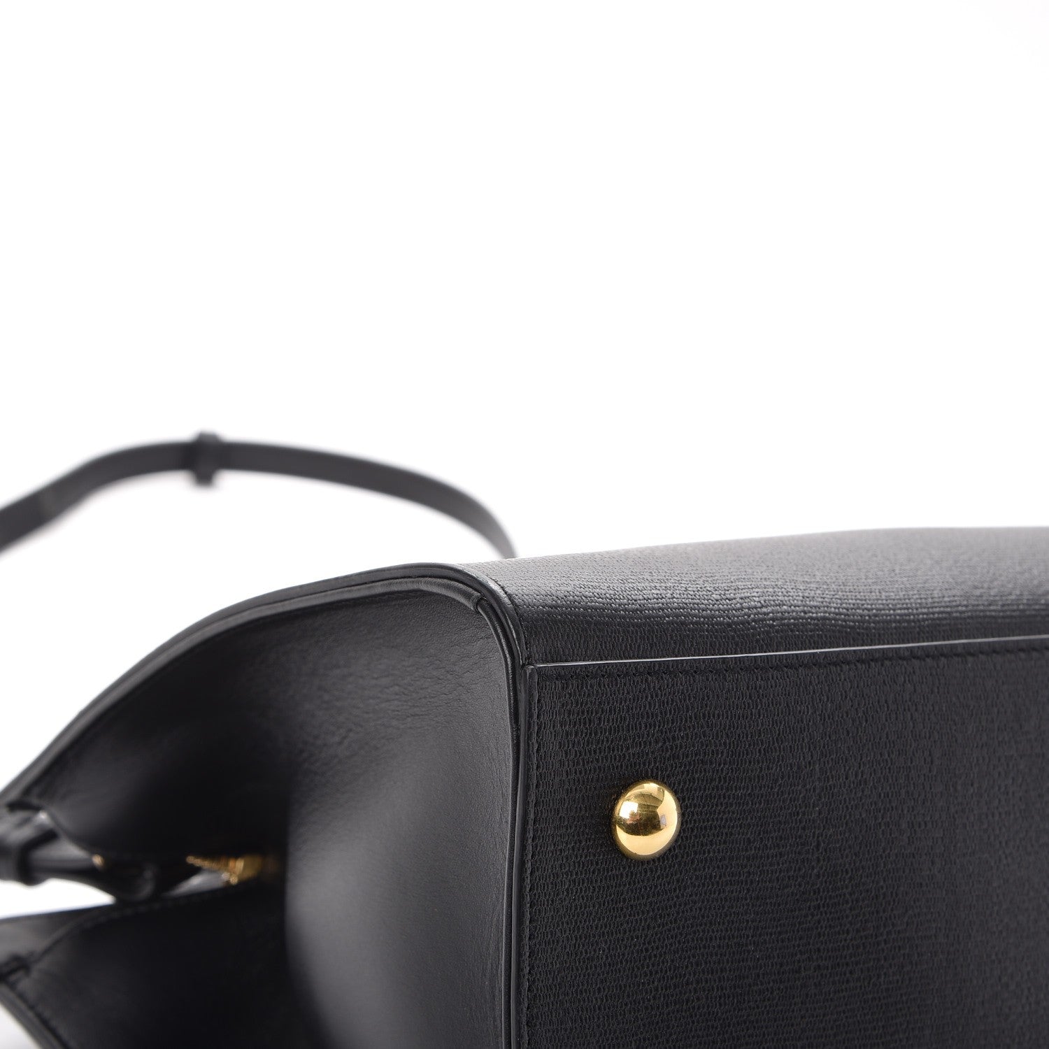 Saint Laurent Tweed Calfskin Embossed Classic Small Cabas Y Bag Black 9 of 14