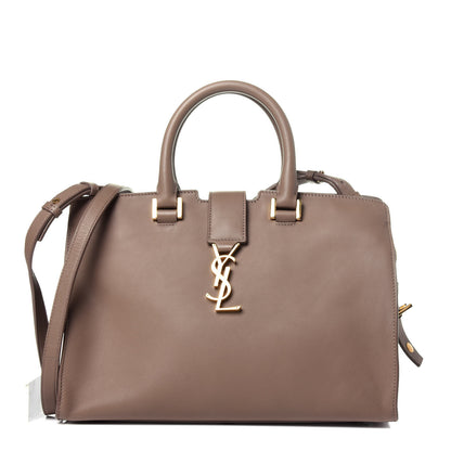 Saint Laurent Smooth Calfskin Small Monogram Cabas Taupe 1 of 13