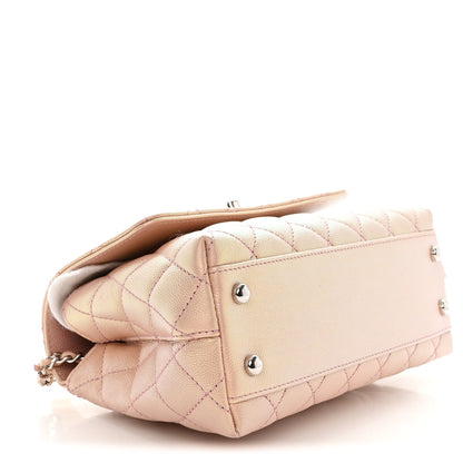 Chanel Iridescent Caviar Quilted Mini Coco Handle Flap Pink 9 of 9