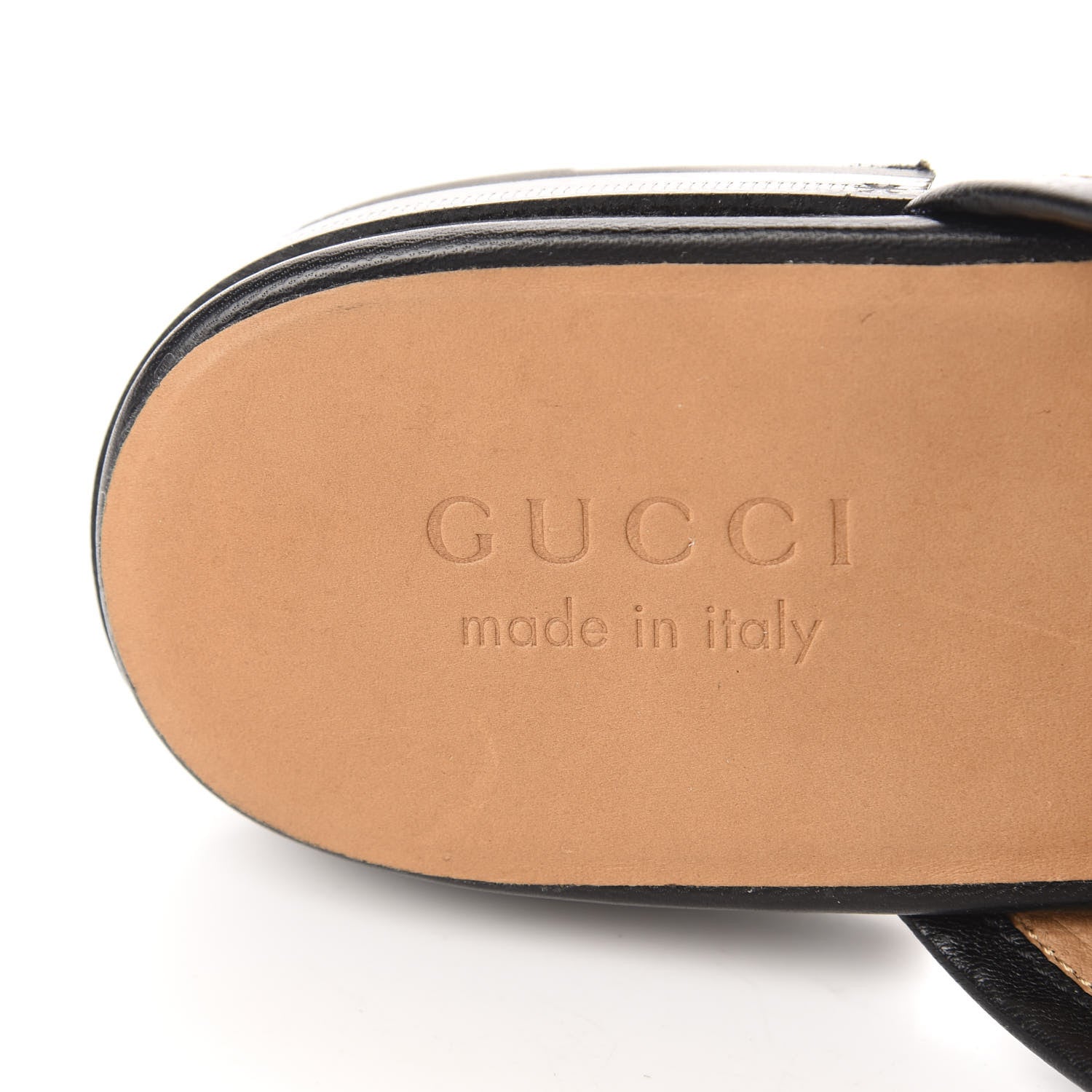 Gucci Goatskin Mens Horsebit Slippers 8 Black 6 of 9