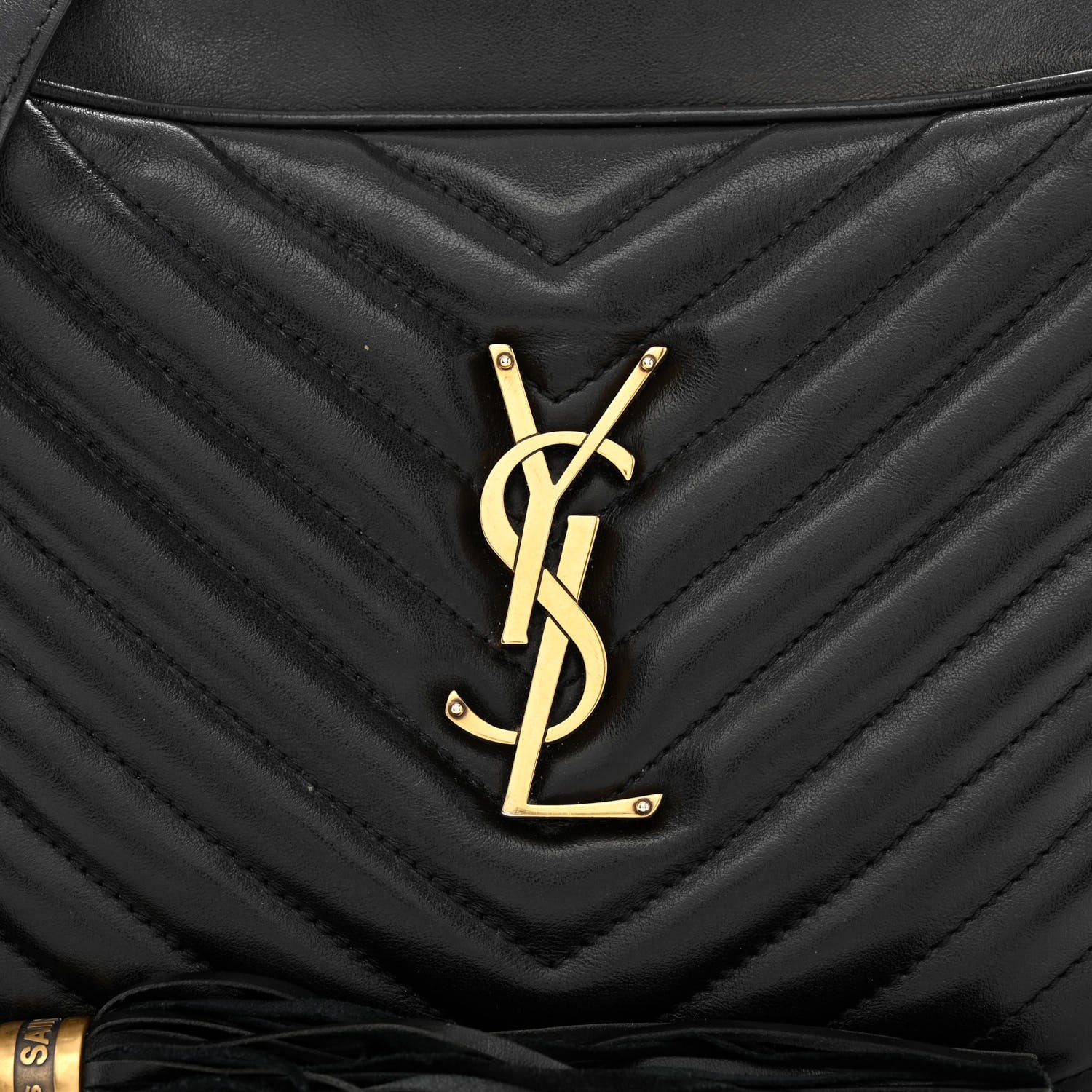 Saint Laurent Calfskin Matelasse Monogram Lou Camera Bag Black 8 of 15