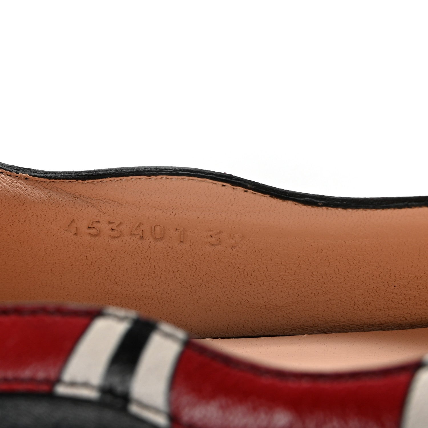 Gucci Malaga Kid Snake Ballet Flats 39 Black Hibiscus Red 17 of 18